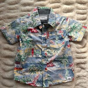 Free Planet Kids Tropical Button Down Shirt - Multicolor